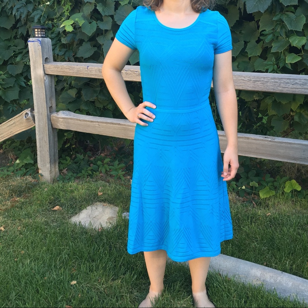 Talbots Bright Blue A-Line Dress